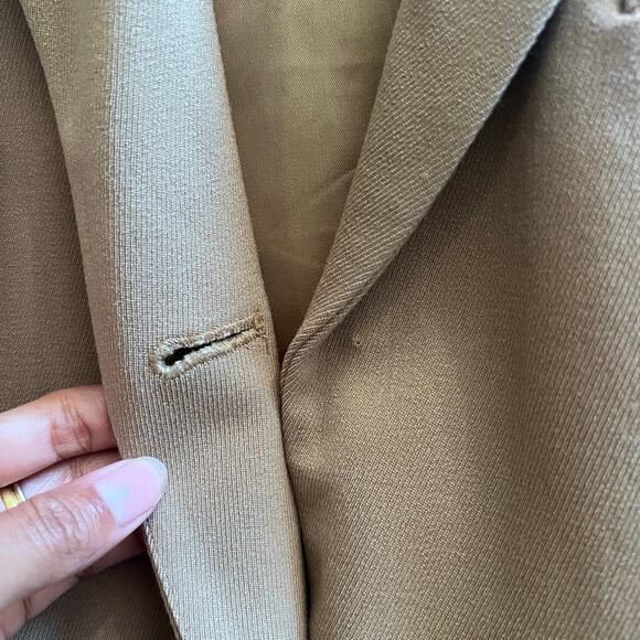 Lauren Ralph Lauren Camel Blazer Size 6P Designer Virgin Wool Oversized Blazer - Picture 5 of 12